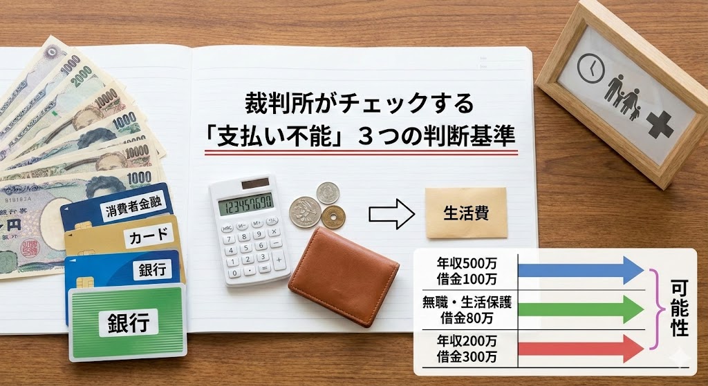 自己破産の条件支払い不能