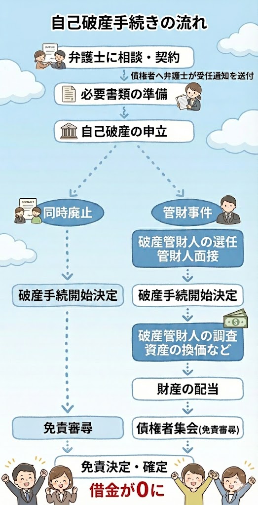 自己破産の流れ(準備編)
