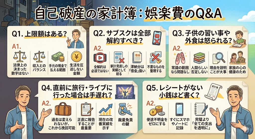 自己破産家計簿娯楽費Q＆A知恵袋