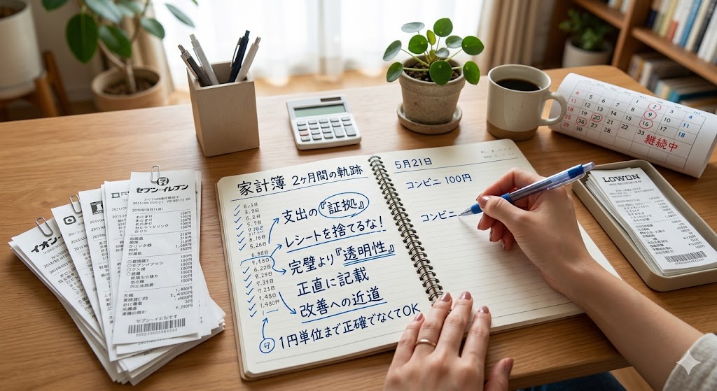自己破産家計簿レシートがない
