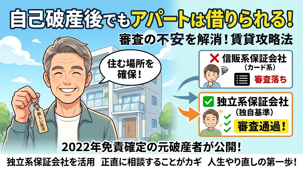 自己破産後でもアパートは借りられる！