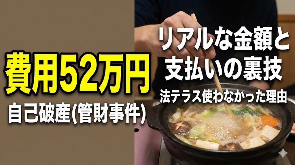 自己破産体験談管財事件費用52万円