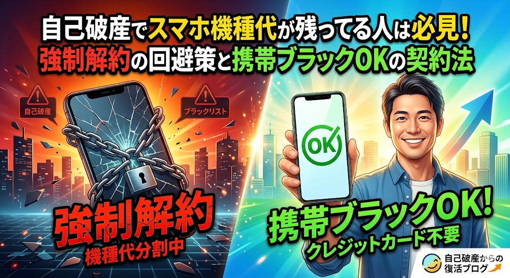 自己破産スマホ携帯分割中