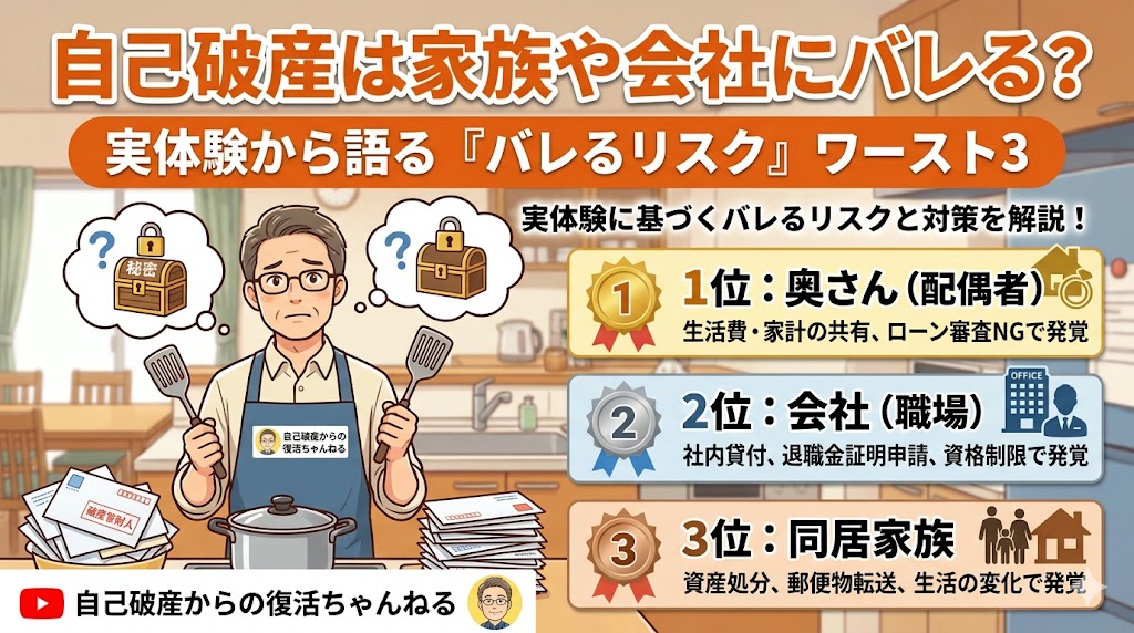 自己破産会社家族にバレるワースト3