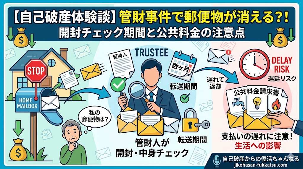 自己破産管財事件郵便物が届かない