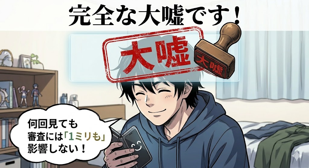 ICを何回見ても審査には1ミリも影響しないという解説イラスト